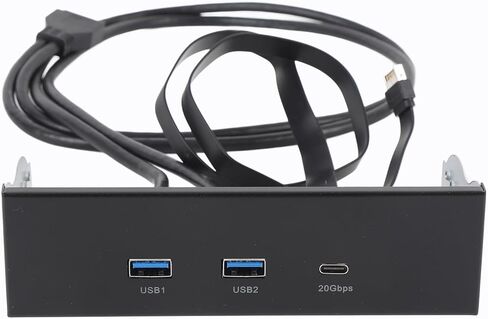 محور اللوحة الأمامية USB، GEN2x2 USB A Type C 3 منافذ 5.25 بوصة 19 دبوس 20 جيجابت في الثانية لوحة تمديد محرك الأقراص الضوئية، محور أمامي متعدد المنافذ، للكمبيوتر الشخصي in Kuwait