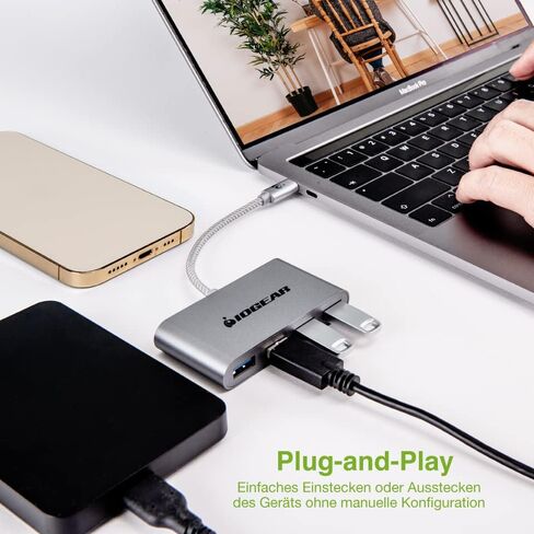 IOGEAR USB-C إلى USB 3.0 Hub - 1 USB-C in - 4 USB 3.0 Out - USB 3.0 معدل بيانات يصل إلى 5 جيجابت في الثانية - متوافق مع الإصدارات السابقة مع USB 2.0 وUSB 1.1 - MacBook - الكمبيوتر اللوحي - الهاتف الذكي - GUH3C14 in Kuwait