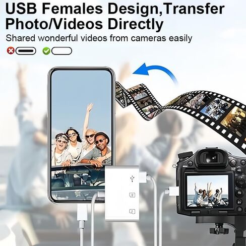 USB C SD Card Reader, Memory Card Reader with Three Slot for SD/TF/OTG Card, Plug and Play for iPhone 14/13/12/11 Pro Max/XS MAX/XR/XS/iPad, White in Saudi Arabia