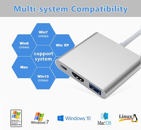 محول USBC إلى HDMI متعدد المنافذ، محول USB-C رقمي AV، موسع من النوع C إلى HDTV مع مخرج 4K HD-MI USD3.0 وشحن PD 100W متوافق مع أجهزة MacBook/Mac Pro Air iPhone 15 والمزيد من أجهزة USB-C in Kuwait