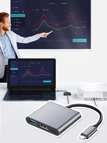 3-in-1 Type C Hub, Hd Adapter Cable USB C to USB, Pd Power Supply Hub Expansion Dock in Saudi Arabia