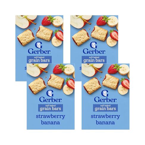 Gerber Snacks for Toddler Soft Baked Grain Bars Strawberry Banana, 5.5 Ounce (Pack of 6) in Saudi Arabia