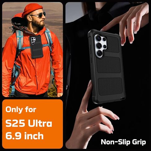 for Samsung Galaxy S25 Ultra Case with Belt Clip Holster,Military Grade Anti-Drop Shockproof Defender Phone Cases 2X Screen Protectors,2 Layers Rugged Heavy Duty Protective Bumper Cover (Black) in Saudi Arabia