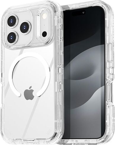 حافظة AICase لهاتف iPhone 17 Pro Max شفافة مع حماية Magsafe شديدة التحمل من السقوط، جسم كامل متين مقاوم للصدمات/الغبار، طبقة ثلاثية شفافة واقية عسكرية متينة لهاتف 17 ProMax 6.9"_1 in Kuwait
