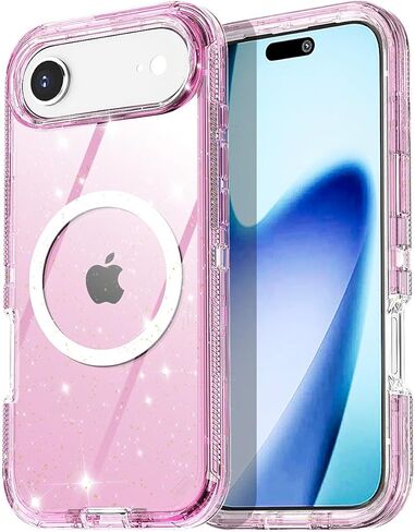 حافظة AICase لهاتف iPhone 17 Pro Max شفافة مع حماية Magsafe شديدة التحمل من السقوط، جسم كامل متين مقاوم للصدمات/الغبار، طبقة ثلاثية شفافة واقية عسكرية متينة لهاتف 17 ProMax 6.9"_1 in Kuwait