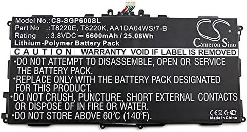 بديل بطارية BELLV لأجهزة Samsung AA1DA04WS/7-B، AA1DA2WS/7-B، AAAaD828oS/T-B Galaxy TabPRO 10.1 LTE-A 32GB، Galaxy TabPRO 10.1 TD-LTE، SM-P600، SM-P6000ZWYXAR in Kuwait