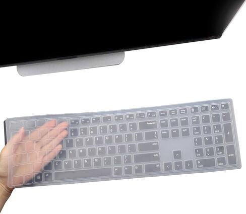 i-Tensodo Keyboard Cover Skin Protector Fit Dell Inspiron 24 5415 5430,Dell Inspiron 27 7730, OptiPlex All-in-One 7420 7440 Desktop PC Silicone Keyboard Cover-Clear in Saudi Arabia