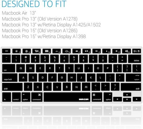 iBenzer Keyboard Cover Compatible with MacBook Pro 13-Inch A1425 A1502 A1278 & MacBook Pro 15-Inch A1398 A1286 & MacBook Air 13-Inch A1466 in Saudi Arabia