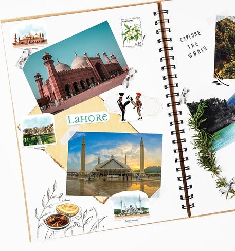 Navy Peony Picturesque Pakistan Travel Stickers (28pcs) - Watercolor, Islamabad, Pakistani Heritage-Themed Decals for Journals, Scrapbooks, Luggage in Saudi Arabia