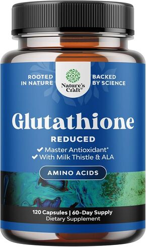 Reduced Glutathione Supplement with Milk Thistle - 1000mg per Serving Pure L Glutathione with Alpha Lipoic Acid & Milk Thistle Silymarin for Skin Radiance, Liver Support & Immune Support - 60 Count in Saudi Arabia