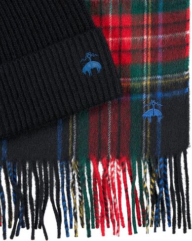 Brooks Brothers Men’s Wool & Cashmere Scarf & Ribbed Beanie Boxed Gift Set – Timeless Winter Luxury in Saudi Arabia