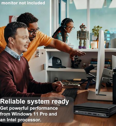 كمبيوتر سطح المكتب HP Elite Mini G9 Business (Intel 12-Core i7-12700T، 16GB DDR5 RAM، 512GB SSD، UHD Graphics 730)، MFF، 2x DisplayPorts، HDMI، USB-C، Ethernet، Wi-Fi 6E، Bluetooth 5.3، Win 11 Pro، أسود in Kuwait
