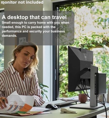 كمبيوتر سطح المكتب HP Elite Mini G9 Business (Intel 12-Core i7-12700T، 16GB DDR5 RAM، 512GB SSD، UHD Graphics 730)، MFF، 2x DisplayPorts، HDMI، USB-C، Ethernet، Wi-Fi 6E، Bluetooth 5.3، Win 11 Pro، أسود in Kuwait