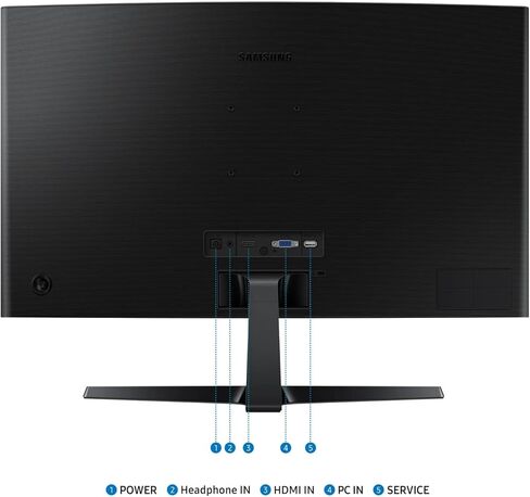 شاشة منحنية LED من سلسلة Essential S3 مقاس 27 بوصة من سامسونج، FHD 1800R، وضع الألعاب، 100 هرتز، منافذ مزدوجة، راحة العين، أسود، مع كابل GSF HDMI in Kuwait