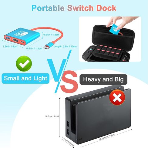 منصة Switch2 (سبائك الألومنيوم)، محطة إرساء محمولة لمفتاح السفر 2 تدعم 4K عند 60 هرتز، سويتش 2 وضع تلفزيون متوافق مع NS2/NS/NS OLED، بديل لجهاز Nintendo Switch 2 Dock مع HDMI2.0/PD 100W/USB3.0 in Kuwait