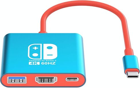 منصة Switch2 (سبائك الألومنيوم)، محطة إرساء محمولة لمفتاح السفر 2 تدعم 4K عند 60 هرتز، سويتش 2 وضع تلفزيون متوافق مع NS2/NS/NS OLED، بديل لجهاز Nintendo Switch 2 Dock مع HDMI2.0/PD 100W/USB3.0 in Kuwait