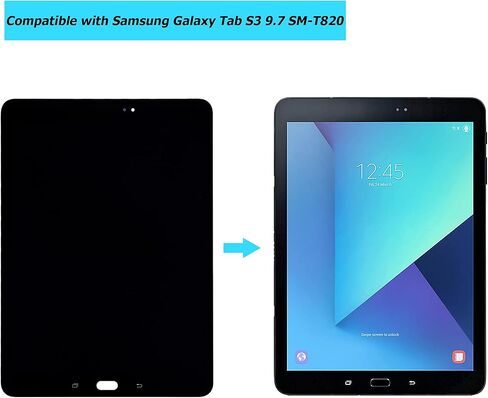 Replacement Tablet Screen Compatible with Samsung Galaxy Tab S3 9.7 SM-T820 SM-T825 with Toolkit (Black) in Saudi Arabia