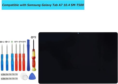 شاشة كمبيوتر لوحي بديلة متوافقة مع Samsung Galaxy Tab A7 10.4 SM-T500 SM-T505 مع مجموعة أدوات (أسود) in Saudi Arabia