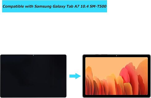 شاشة كمبيوتر لوحي بديلة متوافقة مع Samsung Galaxy Tab A7 10.4 SM-T500 SM-T505 مع مجموعة أدوات (أسود) in Saudi Arabia