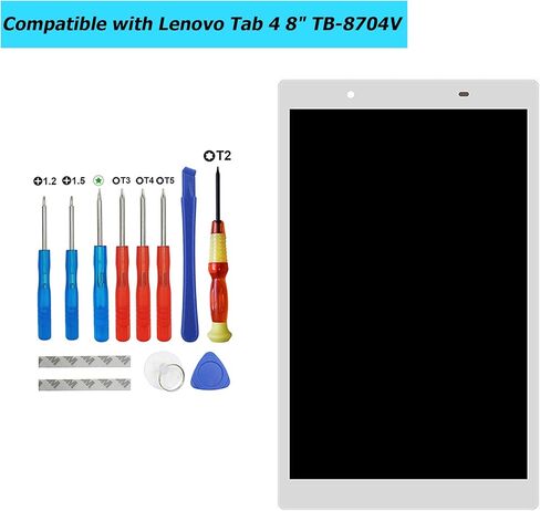 Replacement Tablet Screen Compatible with Lenovo Tab 4 8" TB-8704V 4 8" TB-8504F TB-8304F TB-8304F1 ZA2B0009US with Toolkit (White) in Saudi Arabia