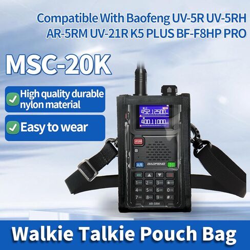 Radio Holster Molle Pouches Walkie Talkie Holder Compatible with Baofeng UV-5R AR-5RM UV-21R K5 Plus BF-F8HP PRO,Molle Radio Holder Pouch Case Adjustable Shoulder Strap in Kuwait