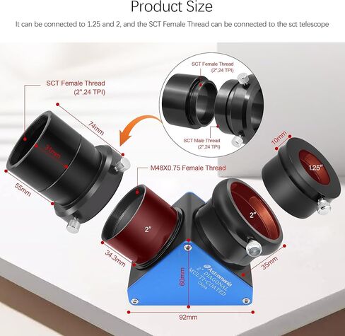 Astromania f/6.3 Reducer Corrector for C Series Telescopes - Bundle with - 2" 90-Degree Diagonal 99% in Saudi Arabia