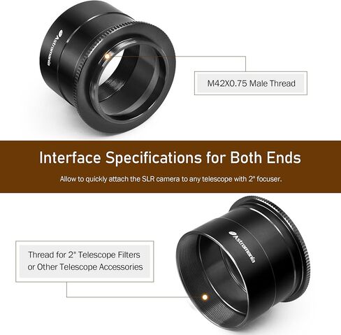 Astromania 2" Moon Telescope Eyepiece Color Filter ND96-0.9 - Bundle with - 2" T-2 Focal Camera Adapter Ⅱ in Saudi Arabia