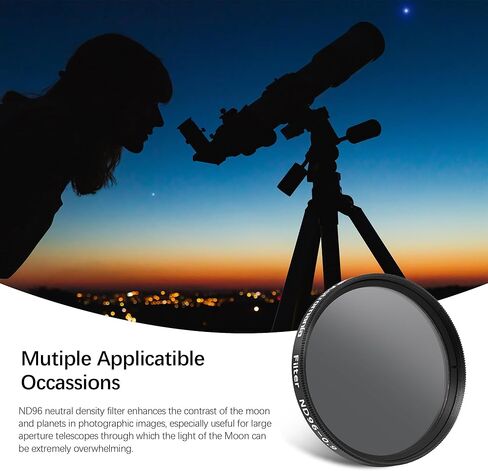Astromania 2" Moon Telescope Eyepiece Color Filter ND96-0.9 - Bundle with - 2" T-2 Focal Camera Adapter Ⅱ in Saudi Arabia