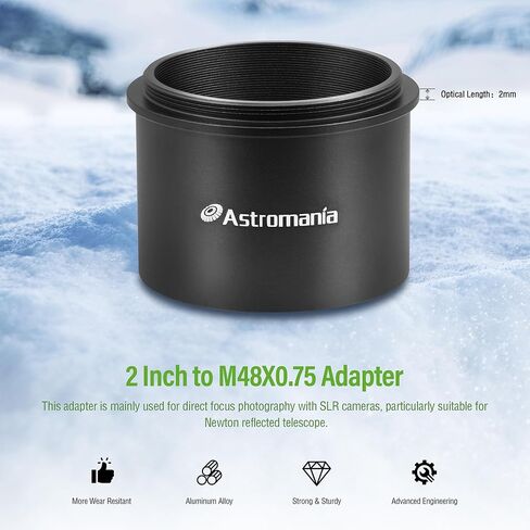 Astromania 2 بوصة 2 بوصة إلى M48X0.75 محول لعدسة التلسكوب - حزمة مع - 2 بوصة / M48-تمديد أنبوب 5 8 10 20 30 مم in Saudi Arabia