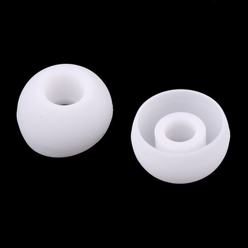 uxcell Silicone Replacement Earbud Tips, 50 Pcs 4mm Inner Hole Ear Bud Tip Noise Isolation Cap Replacement Cover for Most in Ear Earphone Headphone, White in Saudi Arabia