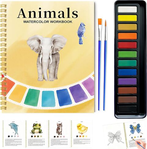 مصنف الألوان المائية للمبتدئين مع 12 لونًا - كتاب ألوان مائية وهدية فنية للمبتدئين والكبار (الشتاء) in Kuwait