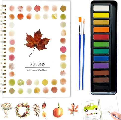 Beginner Watercolor Workbook with 12 Colors - Watercolor Paint Book & Art Gift for Beginners and Adults (Winter) in Saudi Arabia