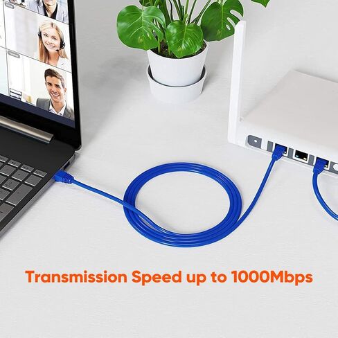 Cat 6a Ethernet Cable 10Feet, Network LAN Patch Cable, High Speed 10Gbps Internet Cord with Standard RJ45 Connector for PC, Computer Servers, Router, Modem, Smart TV, Printer, PS5 in Saudi Arabia