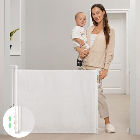 بوابة أطفال شبكية قابلة للسحب أو بوابة للكلاب من Momcozy، بوابة أمان للأطفال للداخل أو الخارج، بطول 41 بوصة مع امتداد يصل إلى 71 بوصة، أسود in Kuwait