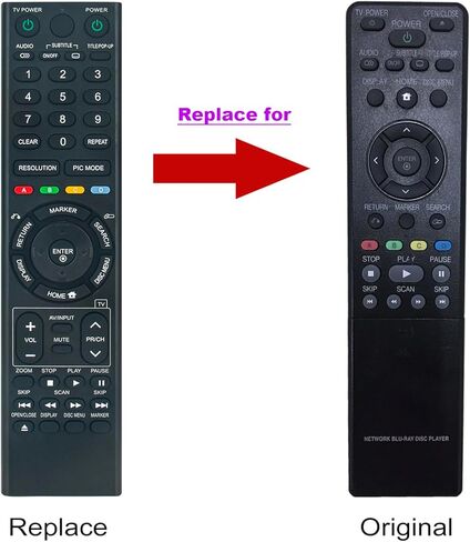 AKB68183605 AKB68183601 Replaced Remote Controller fit for LG Network Blu-ray Disc DVD Player BD390 BD370 BD870 BD390-P BD390C BD390V BD390V-N BD370-N BD390VN BD-370 in Saudi Arabia
