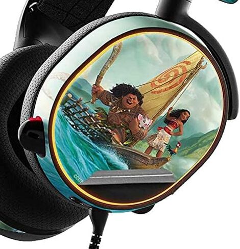 غلاف صوتي لصائق Skinit متوافق مع SteelSeries Arctis 3 - تصميم أشرعة مرخص رسميًا لأميرات ديزني موانا وماوي in Saudi Arabia