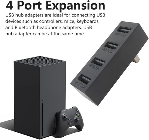 4 منافذ USB Hub 2.0 لسلسلة Xbox X/S، محول توسيع موزع USB عالي السرعة متوافق مع وحدة تحكم Xbox Series X/S in Kuwait