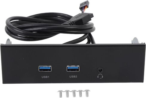موزع USB للوحة الأمامية 5.25 بوصة، 3 منافذ (2 منفذ USB + 1 منفذ صوت عالي الدقة) محول لوحة أمامية 19 دبوس، USB 3.2 GEN1 بسرعة 5 جيجابت في الثانية، صوت 9 دبابيس، محور USB داخلي لحقيبة الكمبيوتر in Kuwait