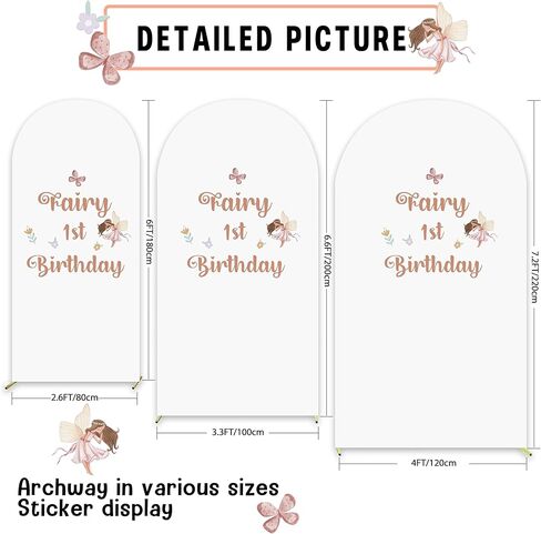 Fairy 1st Birthday Wall Decal Fairy First Birthday Party Decorations Butterfly Fairy Balloon Arch Stickers Flowers Garland Baby Shower Anniversary Baby Shower Party Supplies in Kuwait