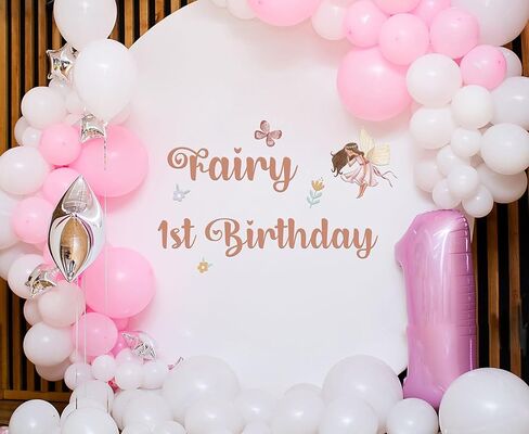 Fairy 1st Birthday Wall Decal Fairy First Birthday Party Decorations Butterfly Fairy Balloon Arch Stickers Flowers Garland Baby Shower Anniversary Baby Shower Party Supplies in Kuwait
