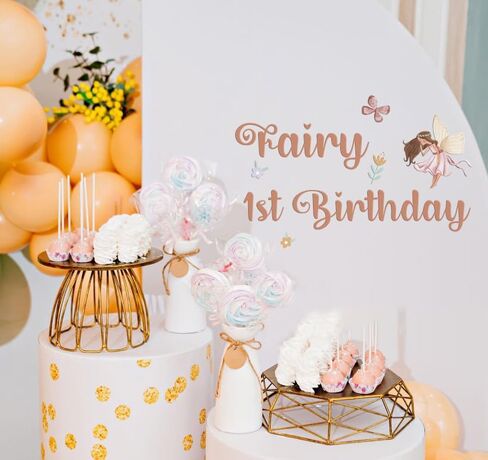 Fairy 1st Birthday Wall Decal Fairy First Birthday Party Decorations Butterfly Fairy Balloon Arch Stickers Flowers Garland Baby Shower Anniversary Baby Shower Party Supplies in Kuwait