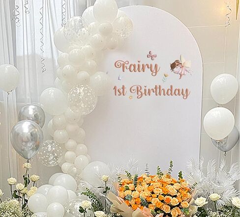 Fairy 1st Birthday Wall Decal Fairy First Birthday Party Decorations Butterfly Fairy Balloon Arch Stickers Flowers Garland Baby Shower Anniversary Baby Shower Party Supplies in Kuwait