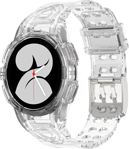 INF Watch Strap for Samsung Galaxy Watch 4/5 40mm Transparent with Bumper Case Soft Breathable Sport Adjustable Replacement Strap in Saudi Arabia