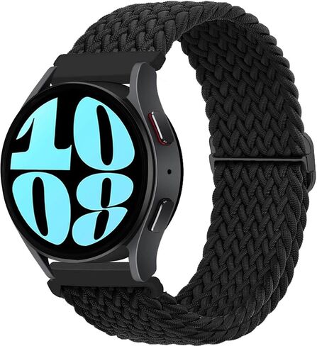 20mm Braided Elastic Bands for Samsung Galaxy Watch 7/FE/6/6 Classic 40mm 44mm 43mm 47mm 42mm 46mm Solo Loop Band, Adjustable Stretchy Nylon Fabric Sport Wristbands for Samsung Watch 7/6/5/4 in Saudi Arabia