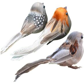 Angoily Artificial Birds Feather Simulation Foam Bird Clip on Bird Ornaments for DIY Craft Establishment Party Accessories