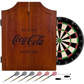 Coca-Cola Wood Dart Cabinet Set
