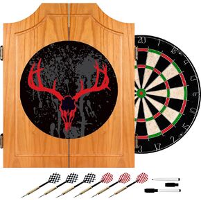 Hunt Skull Wood Dart Cabinet Set