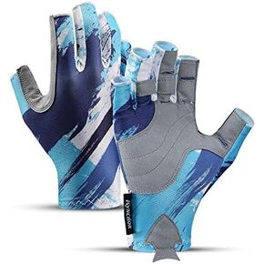 ANNIBBY Fishing Gloves Sun Protection Fingerless Gloves UPF50 Men Women for Outdoor Sport