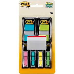 Post-it Flags and Arrow Flags Value Pack, Brights, 1 in and 1.7 in Wide, 196/Dispenser Plus Free Post-it Tabs (680-BBBGA4VA)