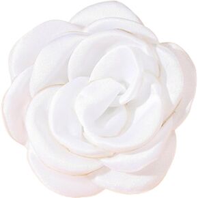 Dainty Satin Fabric Rose Flower Brooches Lapel Pins for Women,Vintage Elegant Silk Camellia Flower Safety Brooch Hair Clip Pins Shawl Clips Clothes Accessories Wedding Party Gift